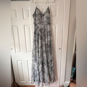 Jenny Yoo Slip Dress Grey/Blue Bridesmaid Dress